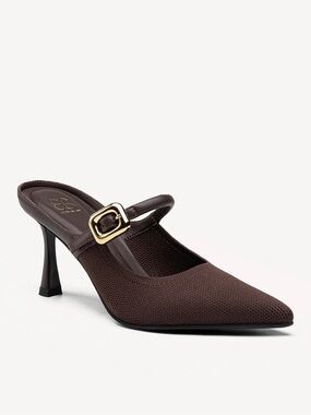 NWOT Cosy Island GraceLithe Pointed Toe Heeled Mule Brown Coffee 9 Lightweight